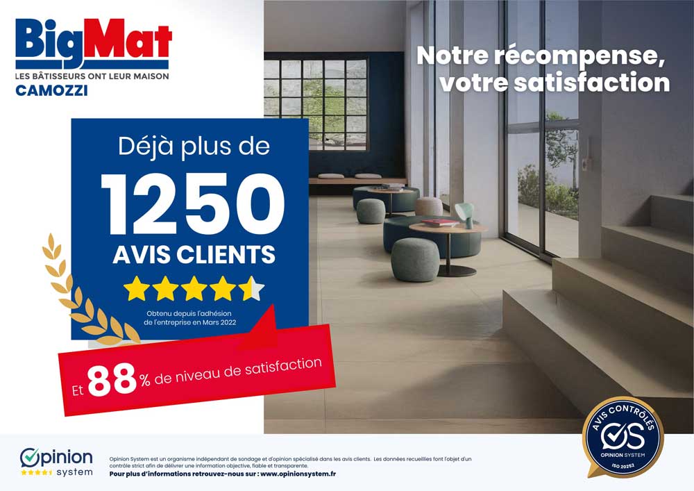 Les Avis BigMat Camozzi sont certifiés.